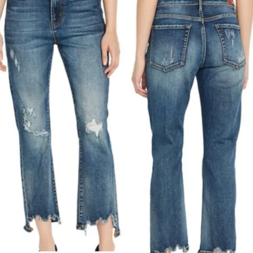 Buffalo Pandora semi
High straight leg Ankle Cropped Distressed Jeans 28